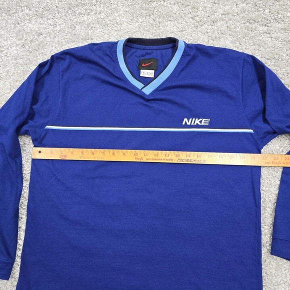 Vintage Nike‎ Shirt Mens Medium Blue Long Sleeve Spellout Pullover Sweatshirt - Picture 10 of 14